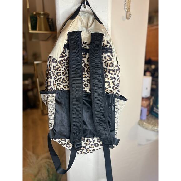 APL All Purpose Packable Backpack Cream Beige Animal Leopard Print Adjustable - Picture 3 of 4